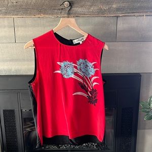 Diane von Furstenberg silk shell blouse.